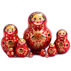 Alenushka Nesting Doll (khokhloma)