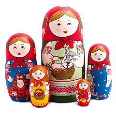 Woodland Bunny Matte Nesting Doll (5 pc.)