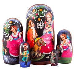 Nutcracker Wooden Handpainted Nesting Doll Set of 5