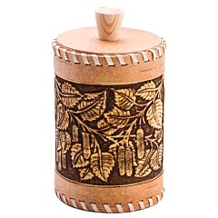 Twigs Print Round Birch Bark Container