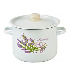 Lavender Bouquet Enamelware Pot