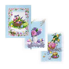 Cotton Kitchen Towels Bright Easter Day Set of 3
