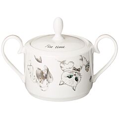 Alice in Wonderland Hatter and Cheshire Cat Porcelain Sugar Bowl