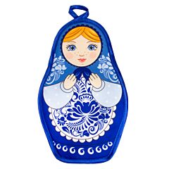Gzhel Nesting Doll Potholder