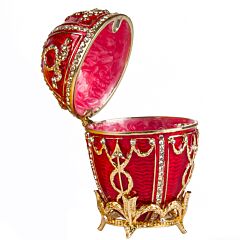 Red Ornamental  Imperial Egg Trinket Box
