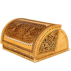 Birch Bark Flower Ornament Bread Box