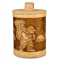 Masha and The Bear Birch Bark Storage Container