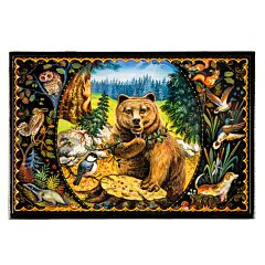 Bear and Wildlife Handmade Lacquer Trinket Box