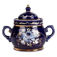 Enchantress Gold Plated Sugar Bowl. Gzhel