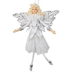 White Posable Fairy 12" Collectible Christmas Decoration STP Goods