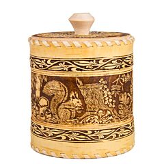 Squirrels Handmade Birch Bark Storage Container