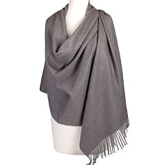 Classic Wool Scarf with Tassels in Gray