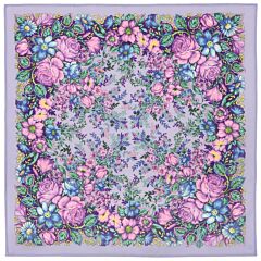 Cherished Dream Lilac Pavlovo Posad Wool Shawl