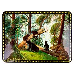 Morning in Pine Forest Lacquer Miniature Handmade Jewelry Trinket Box