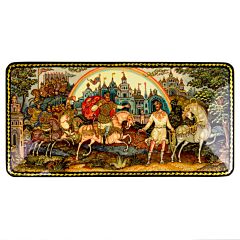Three Horsemen Lacquer Miniature Handmade Jewelry Trinket Box