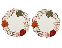 Textile Golden Leaves Placemats Set of 2