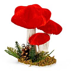 6.7" Red Mushrooms Christmas Decoration