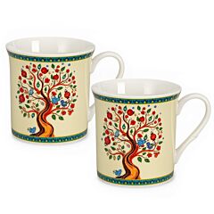 Tree of Life Porcelain Mug Set of 2