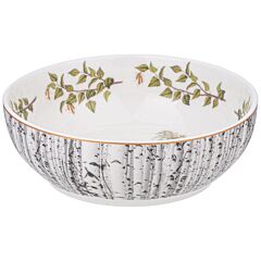 White Birch Grove Porcelain Salad Bowl