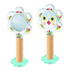 Baby White Baby Flower Wooden Rattle by Djeco
