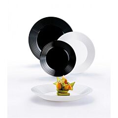 Luminarc Harena Black and White Dinnerware Set 18 Pieces for 6 Persons