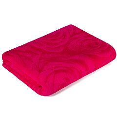 Crimson Roses Cotton Terry Throw Blanket 