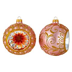 Vintage Lanterns Pink Glass Christmas Tree Ornament Set of 2