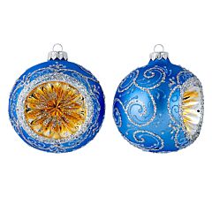 Vintage Lanterns Blue Glass Christmas Tree Ornament Set of 2