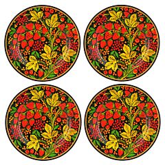 Folk Patterns Porcelain Dessert Plate Set of 4