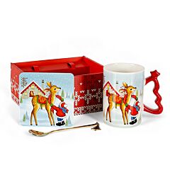 Reindeer Porcelain Mug Gift Set