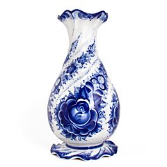 Tenderness Vase. Blue & White Porcelain. Gzhel