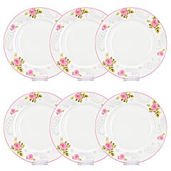 English Rose Porcelain Dinner Plate Set of 6