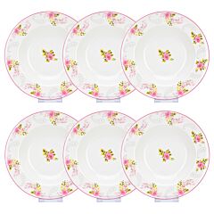 English Rose Bone China Soup Plate Set of 6 in Gift Box