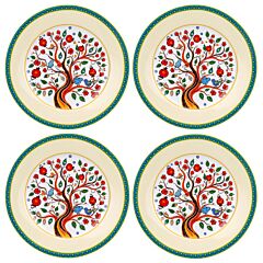 Tree of Life Porcelain Dessert Plate Set of 4