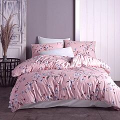 Yesim Peach Cotton Duvet Cover Set with 2 Pillowcases