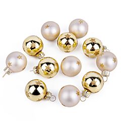 Glass Christmas Tree Ornaments Set of 12 (color: gold)