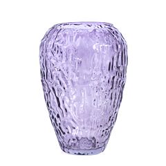 Linda Lilac Glass Flower Vase with Decorative Texture