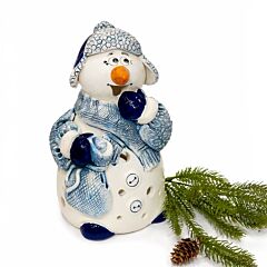 Ceramic Snowman Candle Holder