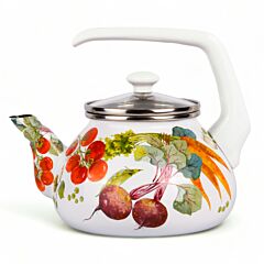 Vegetable Garden Enamel Kettle 2.3-qt.