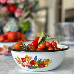 Spring Bouquet Enamel Steel Bowl Set of 2