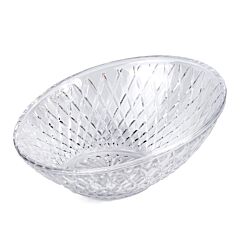 Glass Slanted Cut Relief Fruit and Candy Bowl