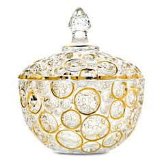 Hand Painted Glass Serving Jar Lisboa Bohemian Style 