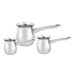 Stainless Steel Turkish Coffee Maker (Milk Warmer Pots) Set of 3