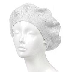 White Knitted Beret with rhinestones