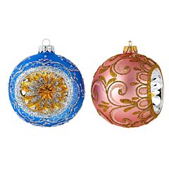 Vintage Lanterns Glass Christmas Tree Ornament Set of 2