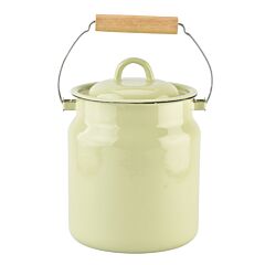 Vintage Style Light Pistachio Enamel Milk Can with Lid