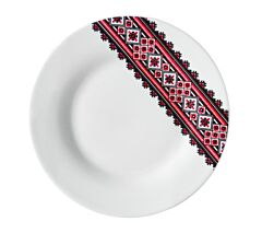 Slavic Pattern Porcelain Desert Plate VISHIVANKA 