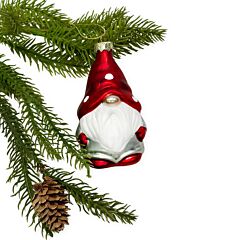 Enchanted Red Hat Gnome Glass Ornament