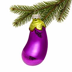 Eggplant Glass Christmas Tree Ornament
