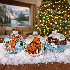 National Parks Glass Christmas Tree Ornament Set of 3 